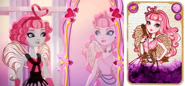 Two images of ca cupid character to see the her change from monster high to ever after high