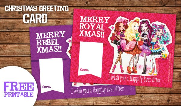 Ever After High printable greeting card