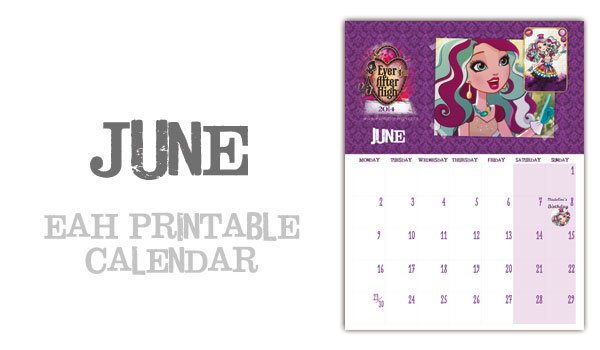 June Page of the Ever After High calendar
