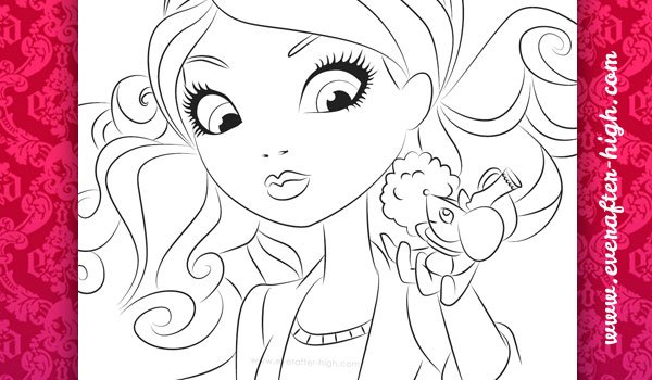 Madeline Hatter Getting Fairest with pet coloring page