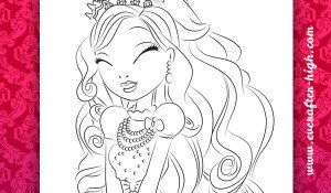 Coloring page of the Apple White Royal Beauty dress