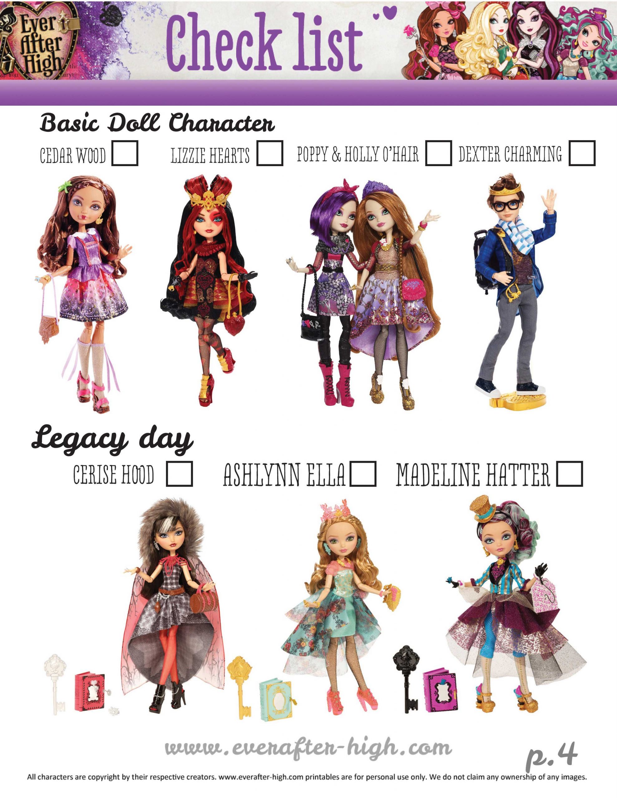 Ever After High Character Names List